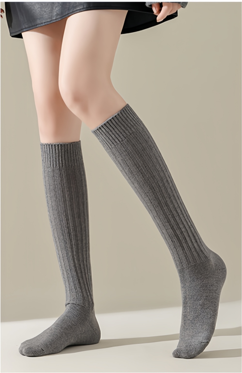 Womens Ribbed Knit Crew Socks Winter Fashion Persian wool Middle Tube Sock